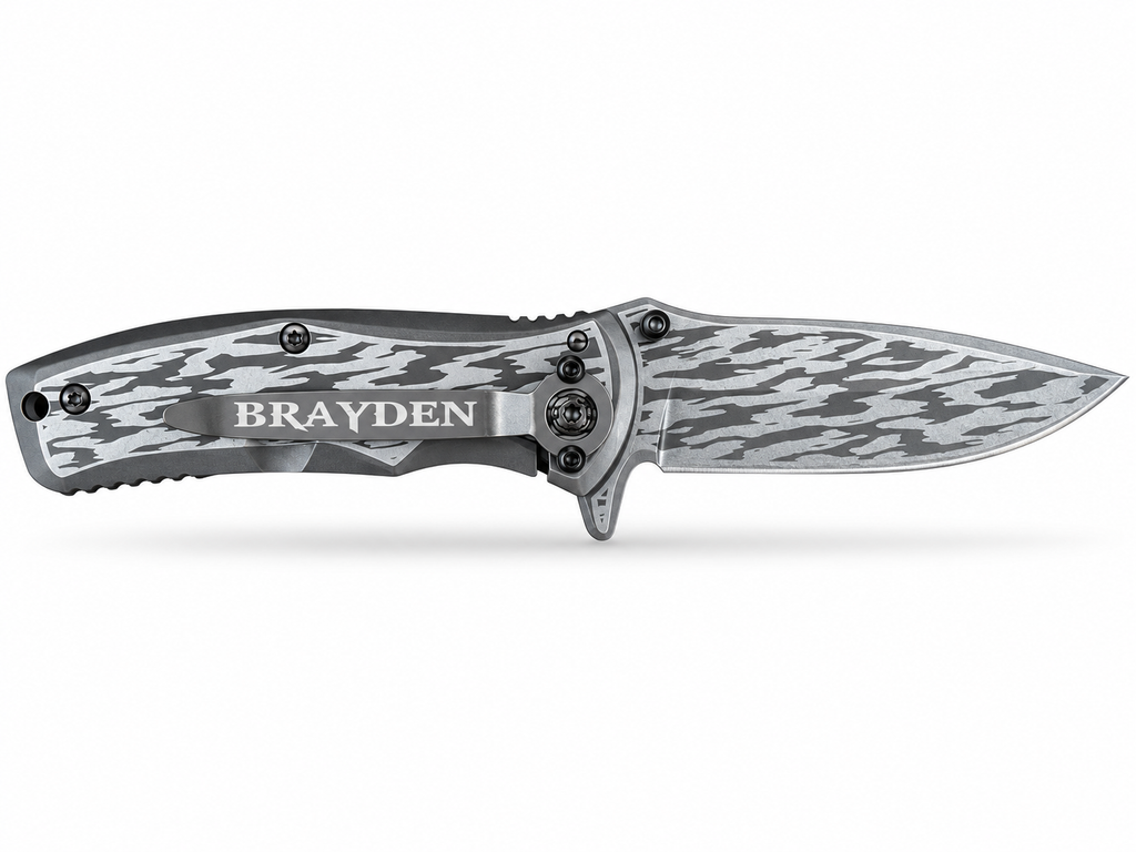 Engraved TacForce Steel Folding Knife