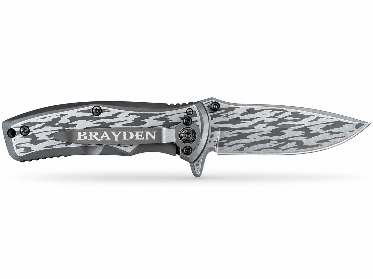 Engraved TacForce Steel Folding Knife