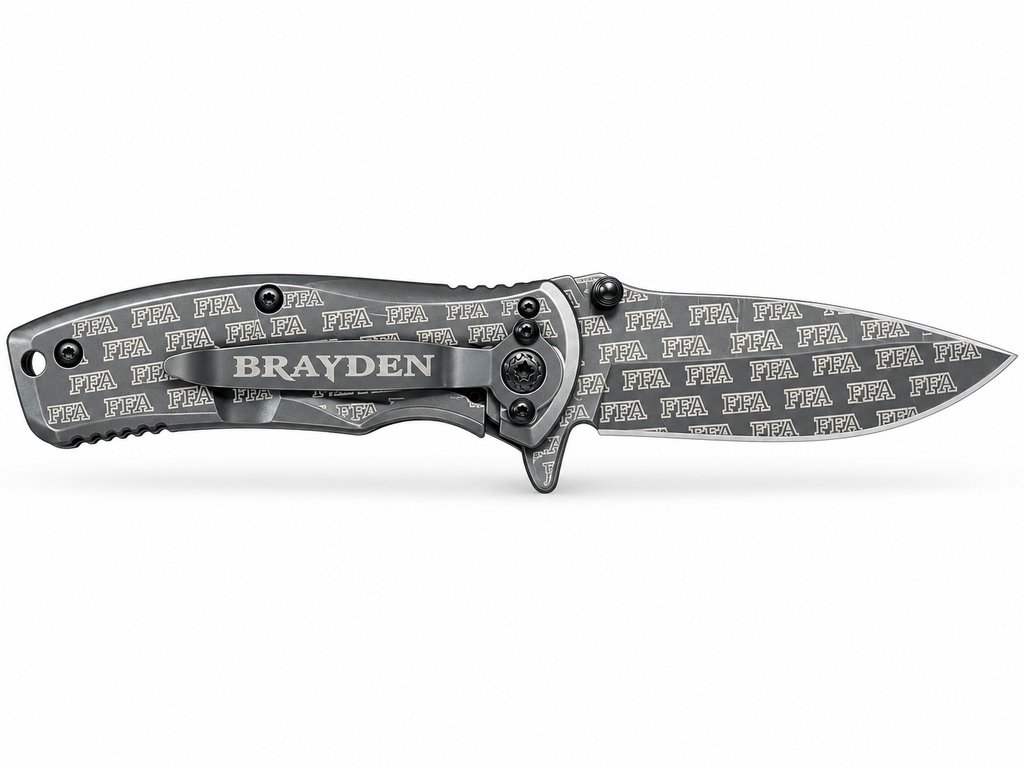 Engraved TacForce Steel Folding Knife