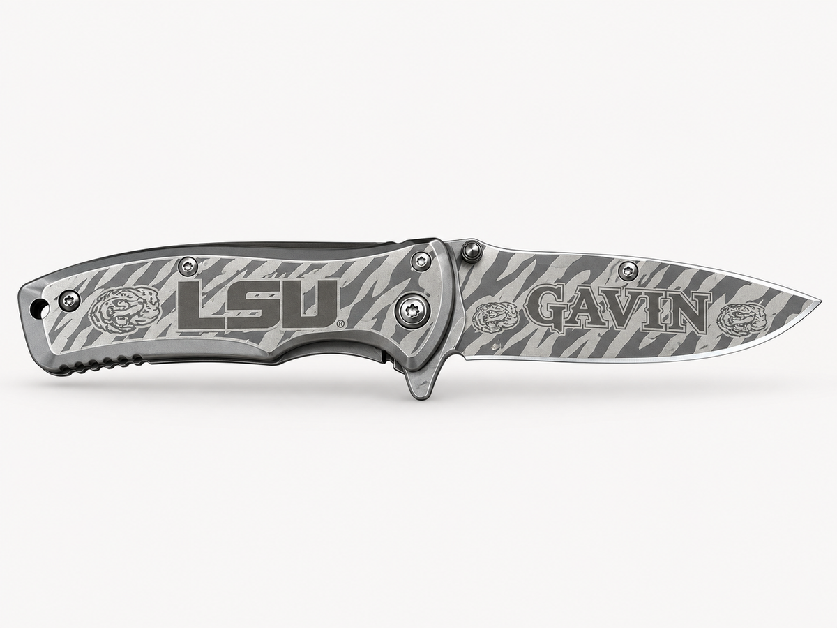 Engraved TacForce Steel Folding Knife